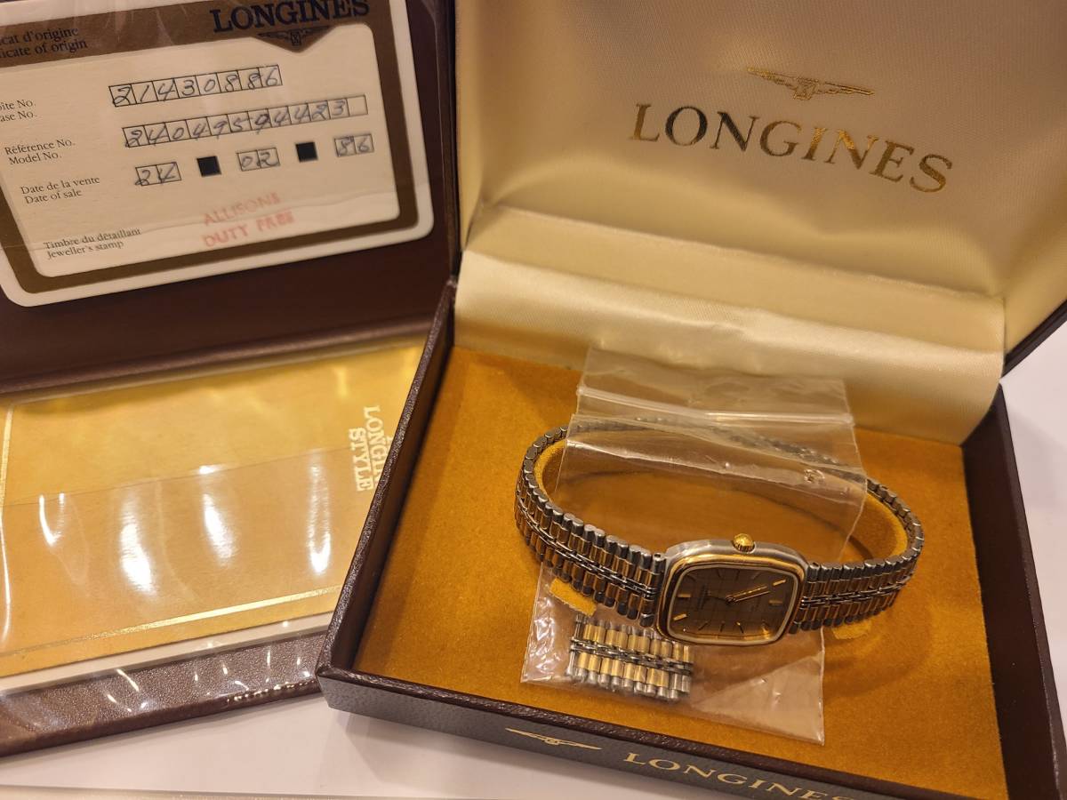 LONGINES ロンジン レディース腕時計 SS/クオーツ ゴールド文字盤 ケース ・ギャラ番号違い 未稼働 ジャンク品 1-20_画像1