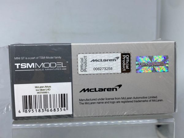 TSM MODEL MINI GT 1/64 McLAREN ARTURA ICE SILVER 582 マクラーレン アルトゥーラ 開封済み 左ハンドル_画像3