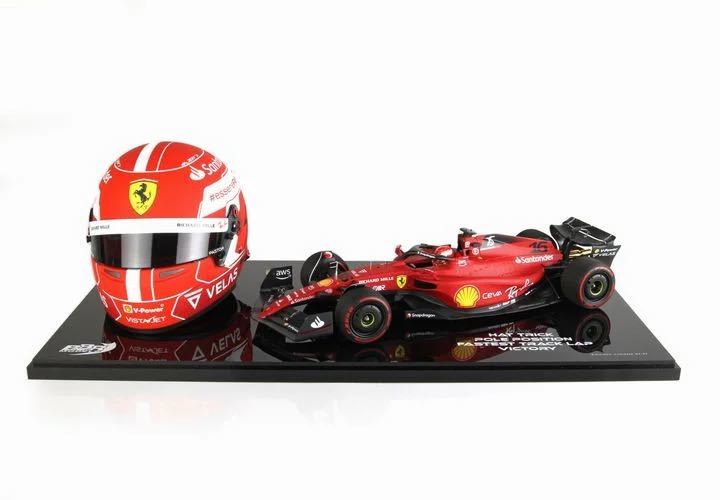 1/18 BBR フェラーリ F1-75 ルクレール バーレーンGP 優勝 ヘルメットセット 37台限定_画像1