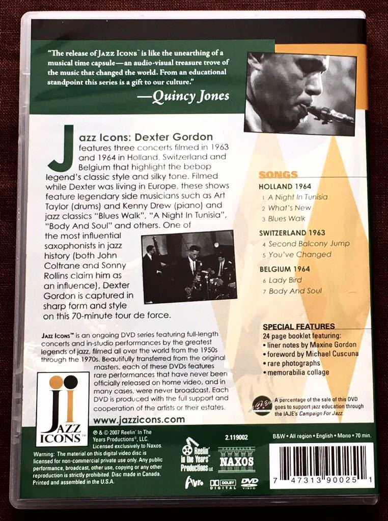 DVD/ Dexter * Gordon /ke knee *do dragon / Georges * Granz / art * Taylor / Daniel *yu mail / bebop * tenor . Takumi /1963&1964