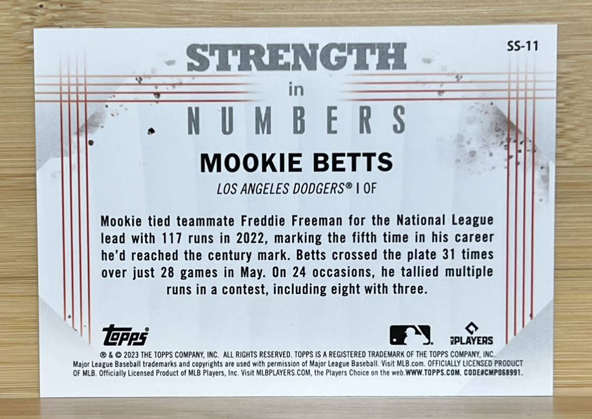 2023 Topps Japan Edition ムーキー・ベッツ Mookie Betts Strength in Numbers Insert #SS-11_画像2