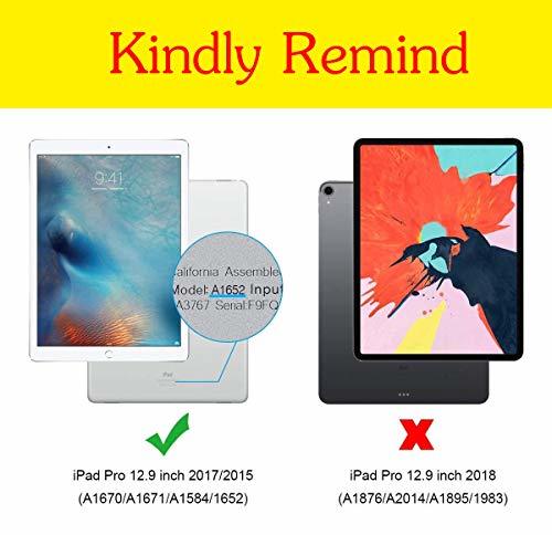 iPad Pro 12.9吋第2世代（2017年）、初代（2015年）ケース，ワニ人工皮革，智能的スリープ機能付きカバー_画像3