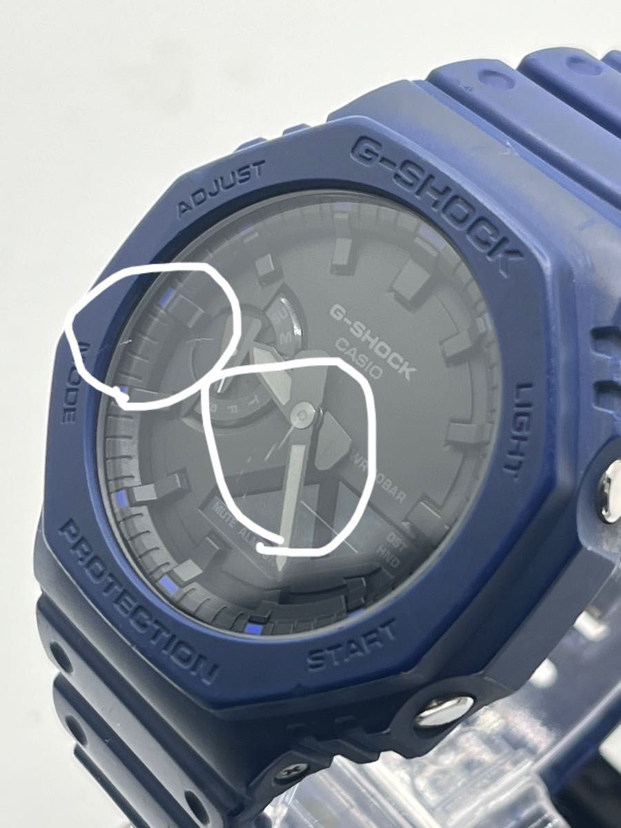 G-SHOCK GA-2100ネイビー 稼働品 カシオーク ガラス傷あり G-SHOCK GA-2100ネイビー 稼働品 カシオーク ガラス傷あり