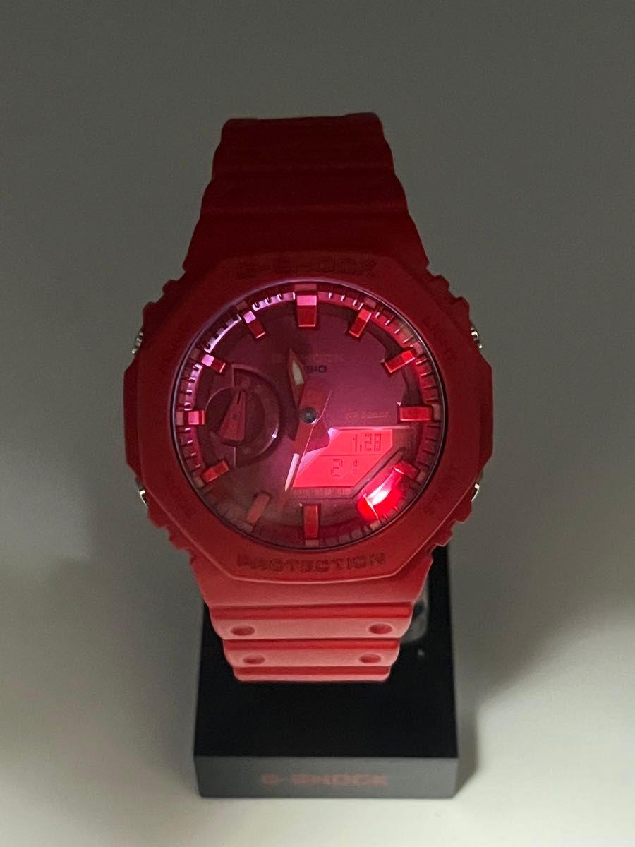 G-SHOCK GA-2100-4JF 稼働極美品　レッドカシオーク　アナデジ 検GM-B GWM