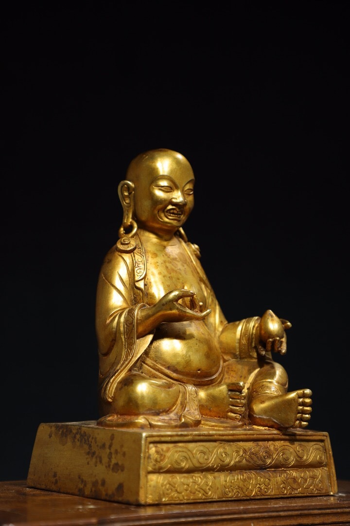 館蔵珍品 銅製 塗金 財神爺像』置物 賞物 貴重物品 収蔵品 中国 館蔵珍品 銅製 塗金 財神爺像』置物 賞物 貴重物品 収蔵品 中国