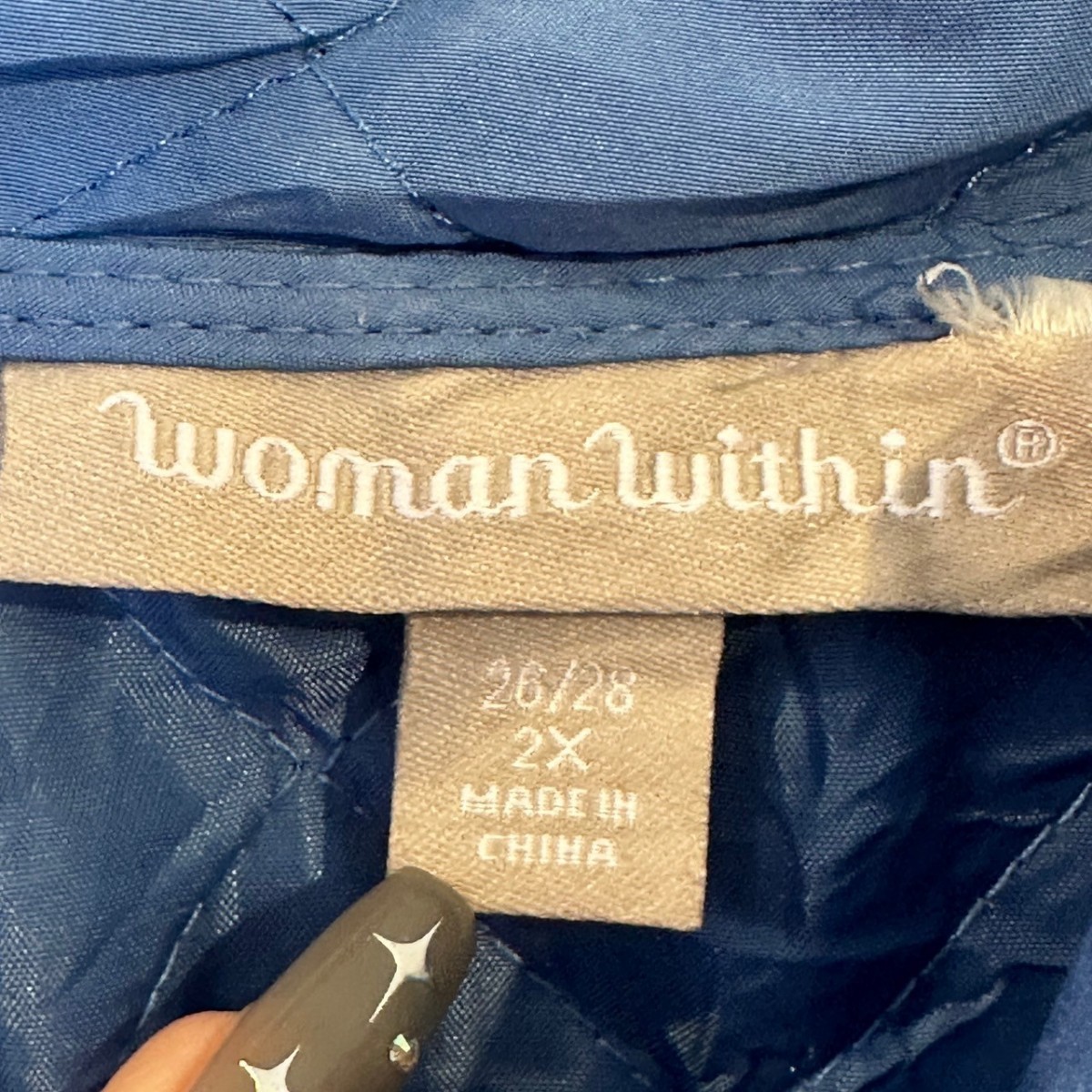 Woman Within　キルティングベスト　ポケット　ブルー　水色　/Y2659_画像9
