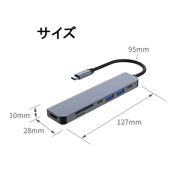 USB Type C ハブ PD充電(100w) SD microSDカードリーダー 4K HDMI USB3.0 アダプター USB変換 macbook ハブ Type-C IPHONE android_画像9