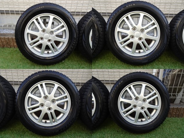 ☆8分山☆165/65R14　ブリヂストン　VRX　4.5J　ダイハツ純正アルミ　４本セット　ムーヴ　タント　ミラ　エッセ　L375 LA100 L175 LA100_画像3