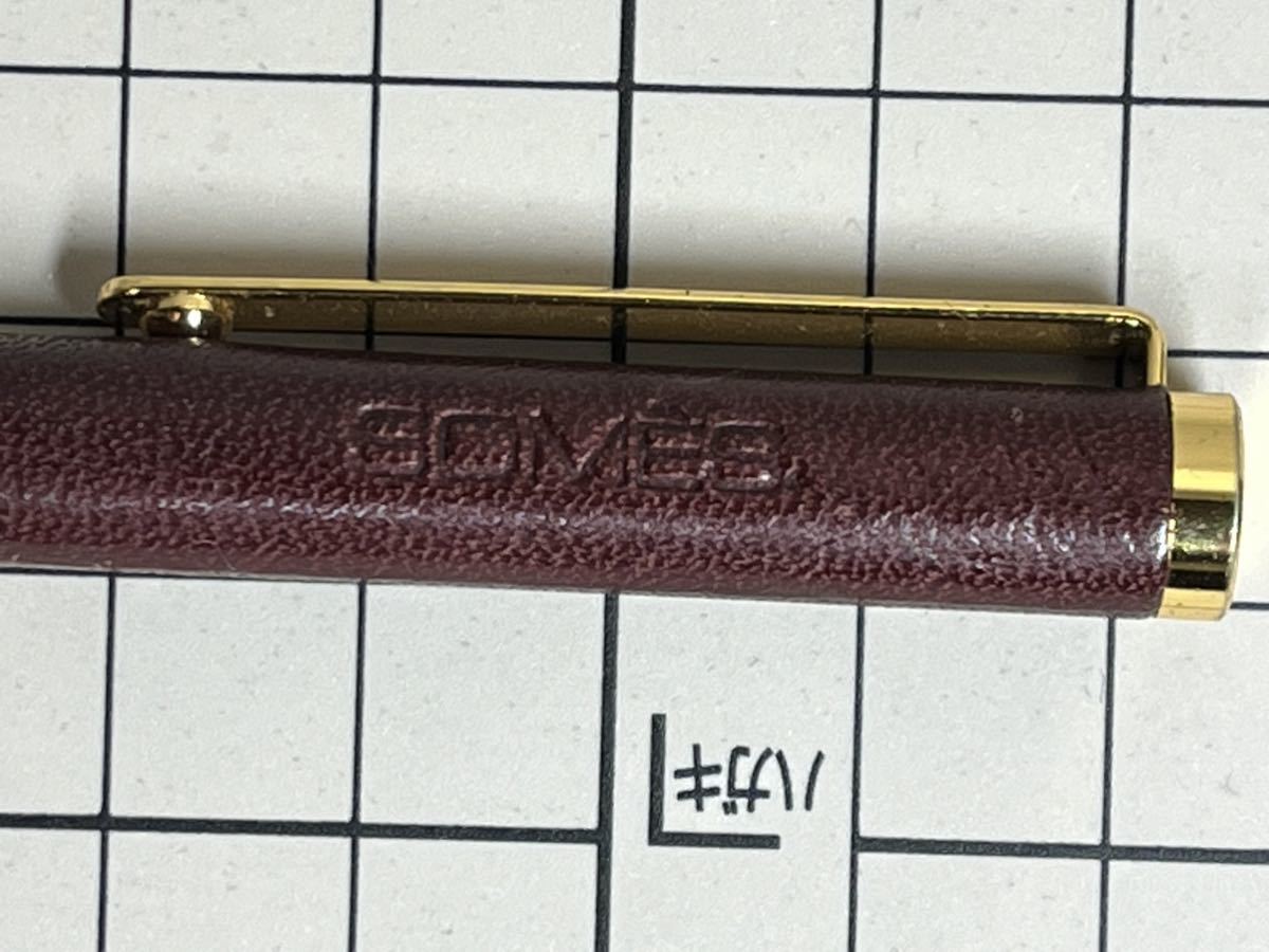 ソメス ソメスサドル somes ボールペン 黒 レザー 革巻 替え芯