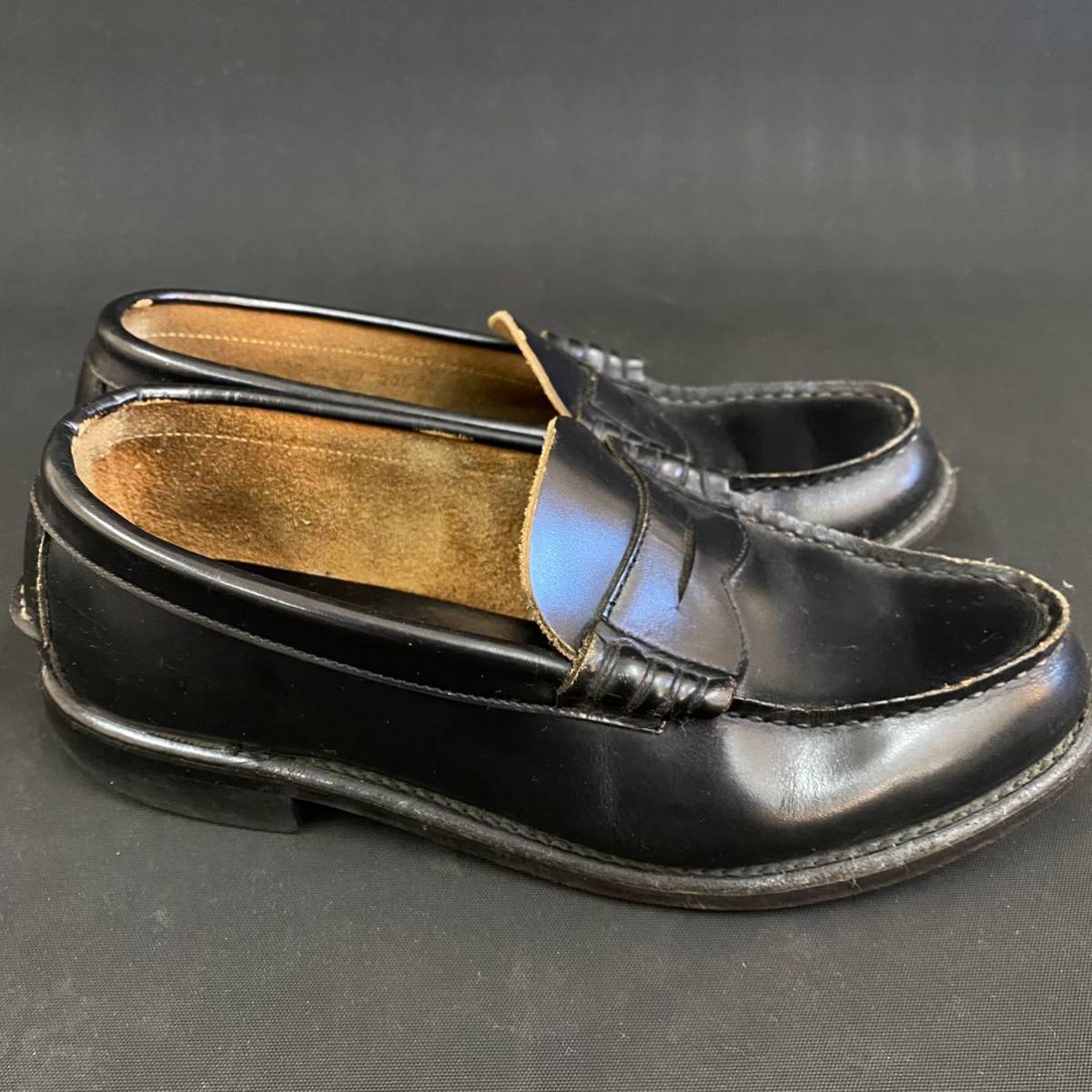 K2422 中古 REGAL リーガル 革靴 ブラック 24.5cm メンズ ビジネスシューズ ローファー 紳士靴 現状品_画像5