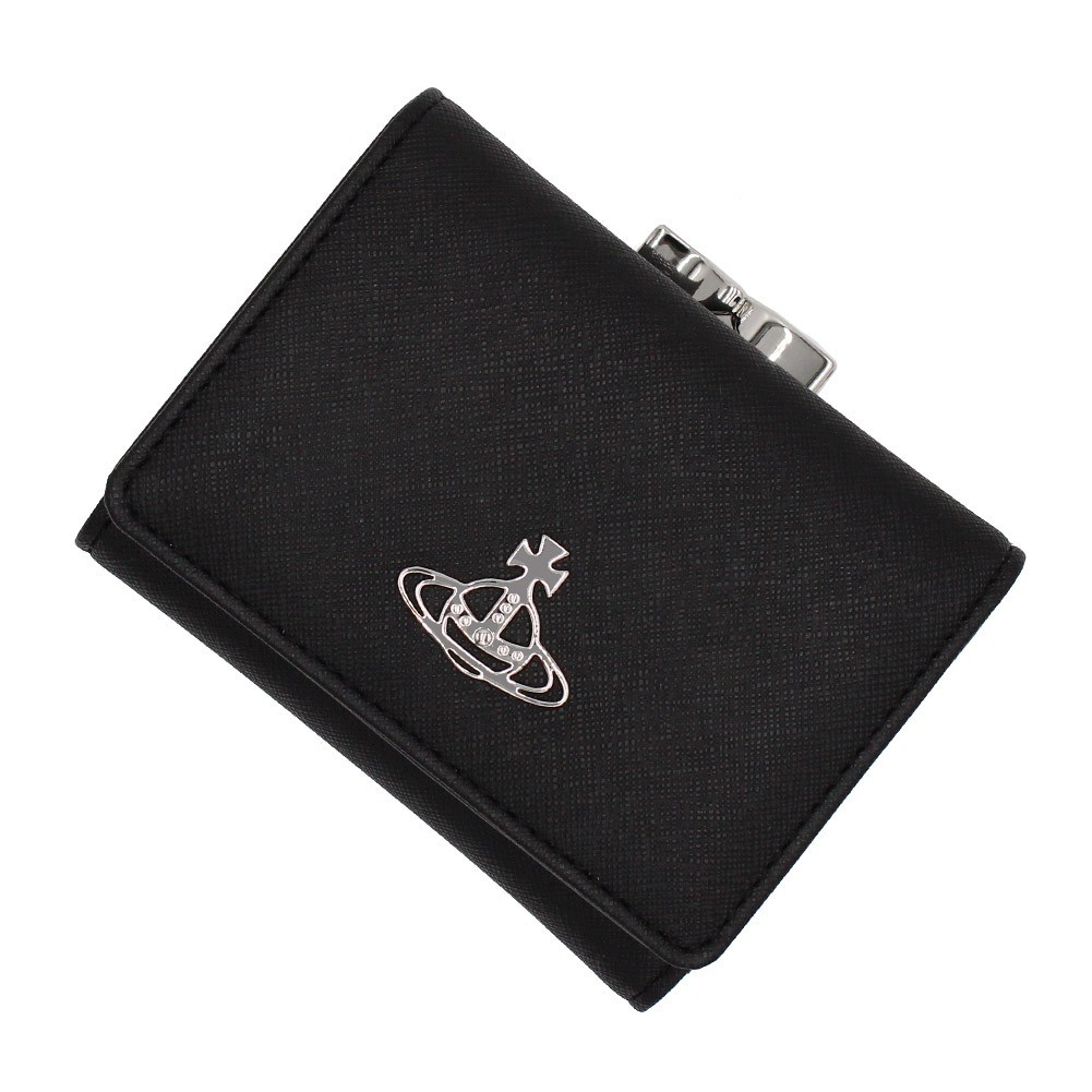 ヴィヴィアンウエストウッド 51010018-S000B-PF-N401 SAFFIANO BIOGREEN SMALL FRAME WALLET 財布 3つ折り財布 レディース_画像1