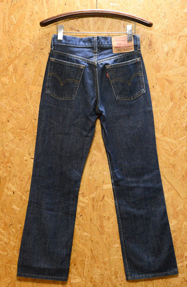  records out of production 1998 year 11 month made Vintage W25 Levi's 553-0301 boots cut length of the legs 71cm
