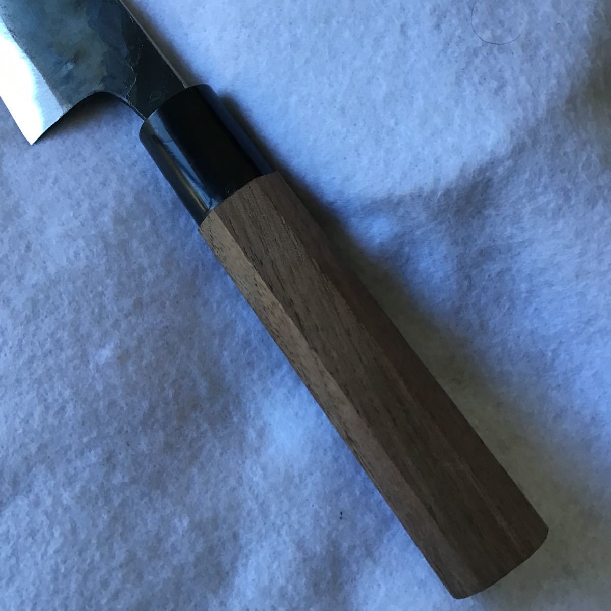 《新品 土佐打刃物 送料無料》和式スジ引型切付6寸両刃包丁・古式鍛造青紙1号絞り打・刀の様に大変研ぎ易く刃付し易く製作して有ります。 _画像7