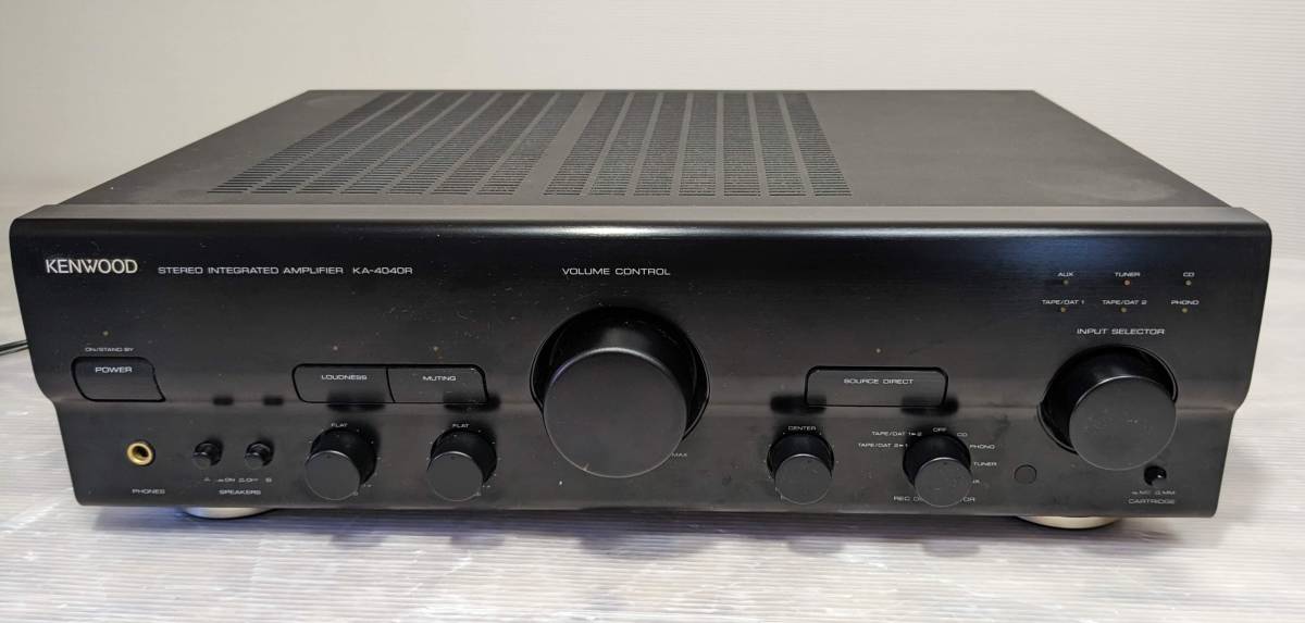 ジャンク◆KENWOOD ケンウッド KA-4040R プリメインアンプ STEREO INTEGRATED AMPLIFIER ブラック 通電確認済み_画像1