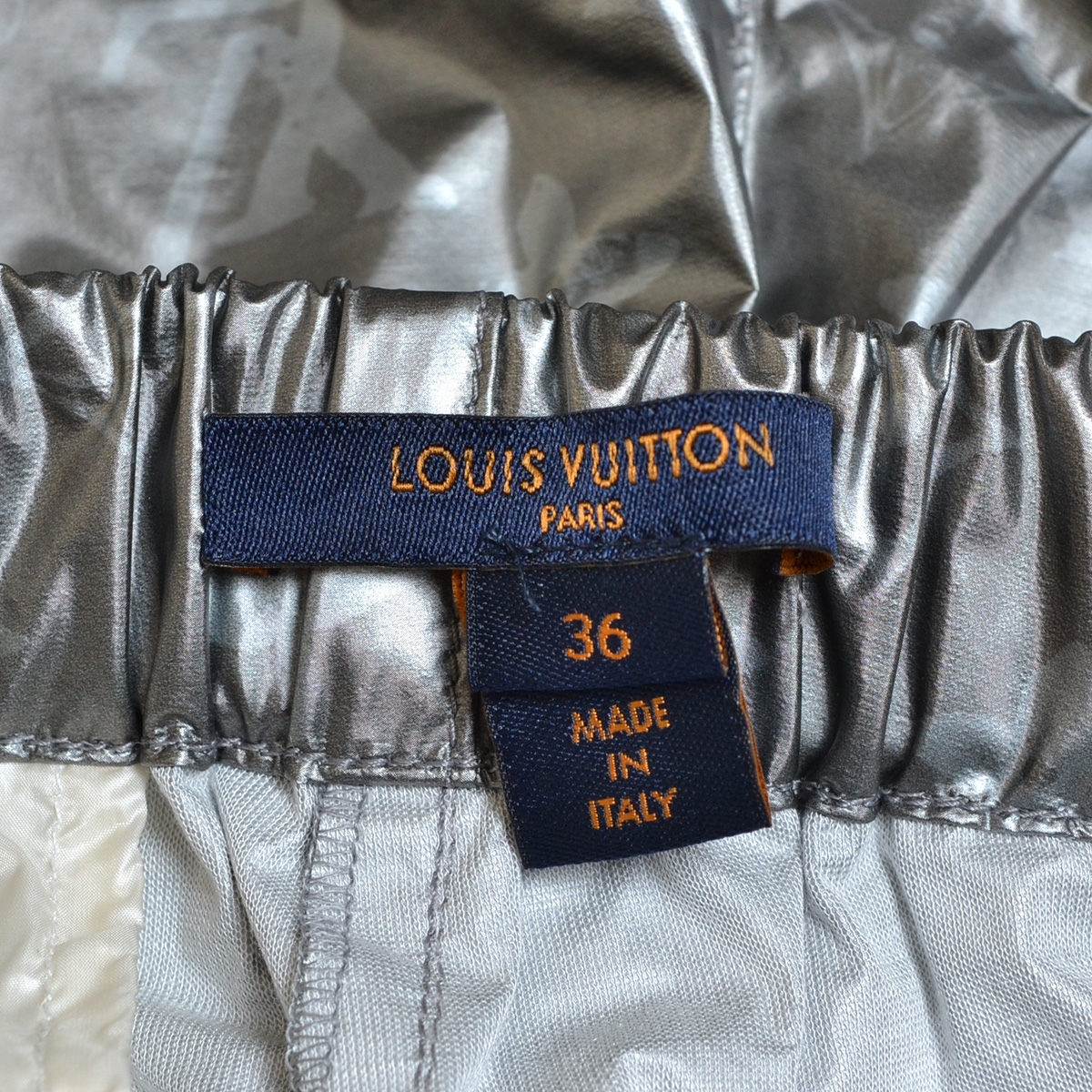 #478970 beautiful goods LOUIS VUITTON Louis Vuitton * stencil effect monogram jo silver g long pants size 36 21ss lady's Italy made 