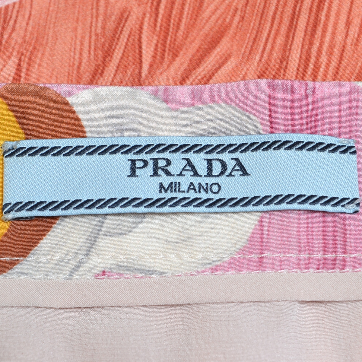 ■472739 PRADA プラダ ●ロングスカート 花柄ペイントプリントラッフルフリルSK サイズ38S レディース ピンク_画像7