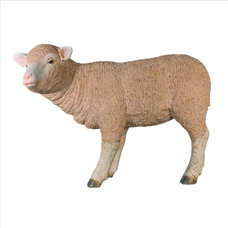 メリノ種の小羊の実物大ラム彫像立っている動物彫刻置物フィギュア ホームオブジェ庭園 関芝生プレゼント贈り物輸入品_画像2
