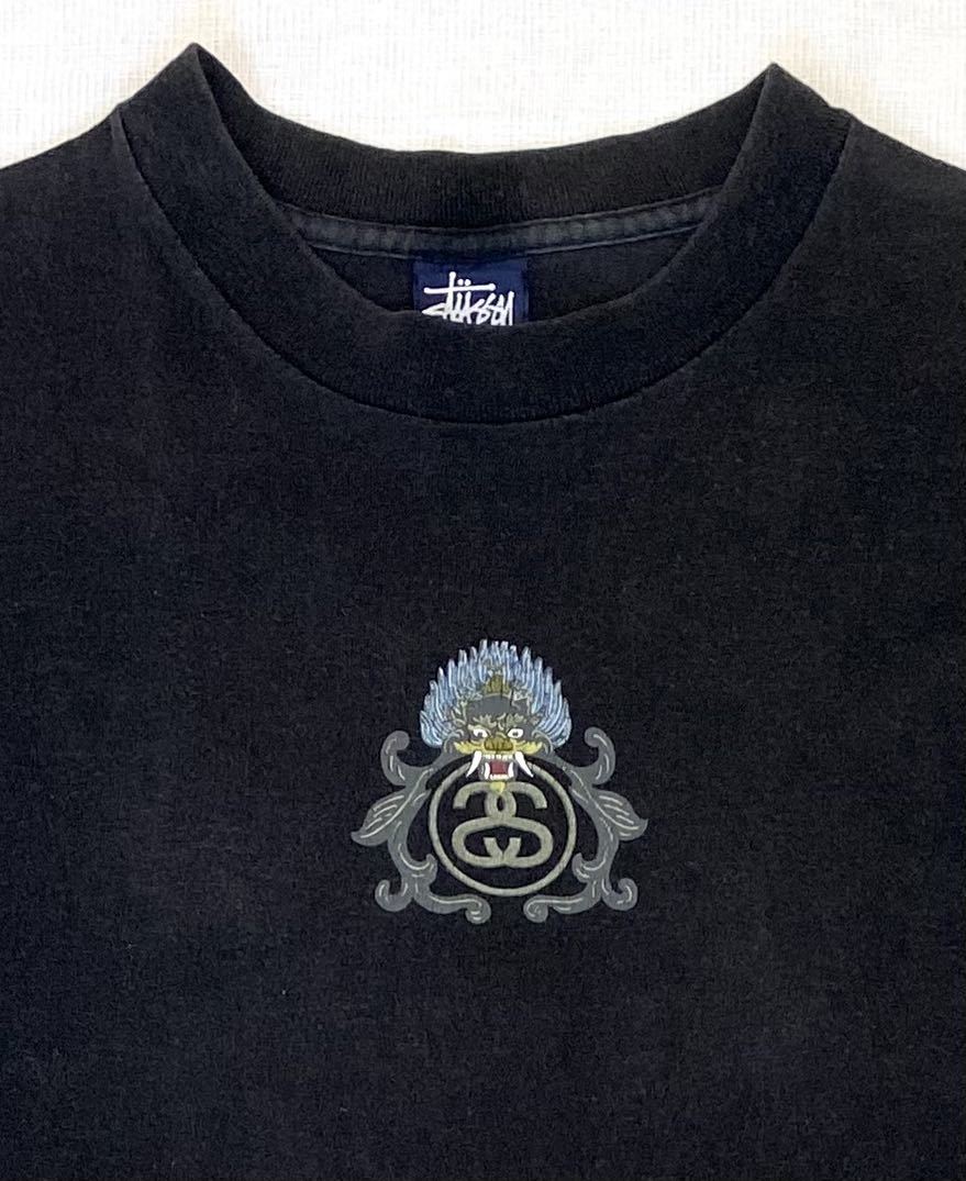 ★美品 90s STUSSY ドラゴン 龍 Tシャツ USA製 SizeS 紺タグ ビンテージ オールド ステューシー★_画像3