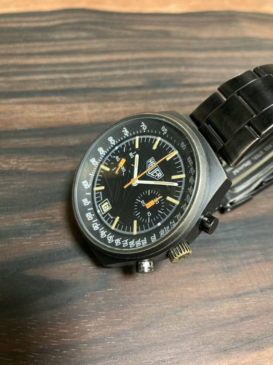 HEUER 2カウンター アンティーク クロノグラフ タグホイヤー バルジュー7734 レイモンド社 手巻き_画像3