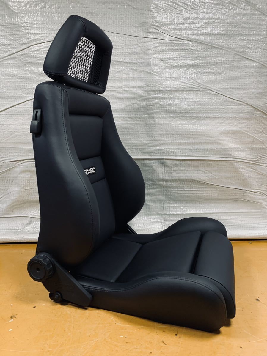 38.39.レカロ RECARO 2脚セット LS-L 黒フェイクレザー張り替え 張替え 張替 ブラックシングルステッチ 両側ダイヤル_画像7