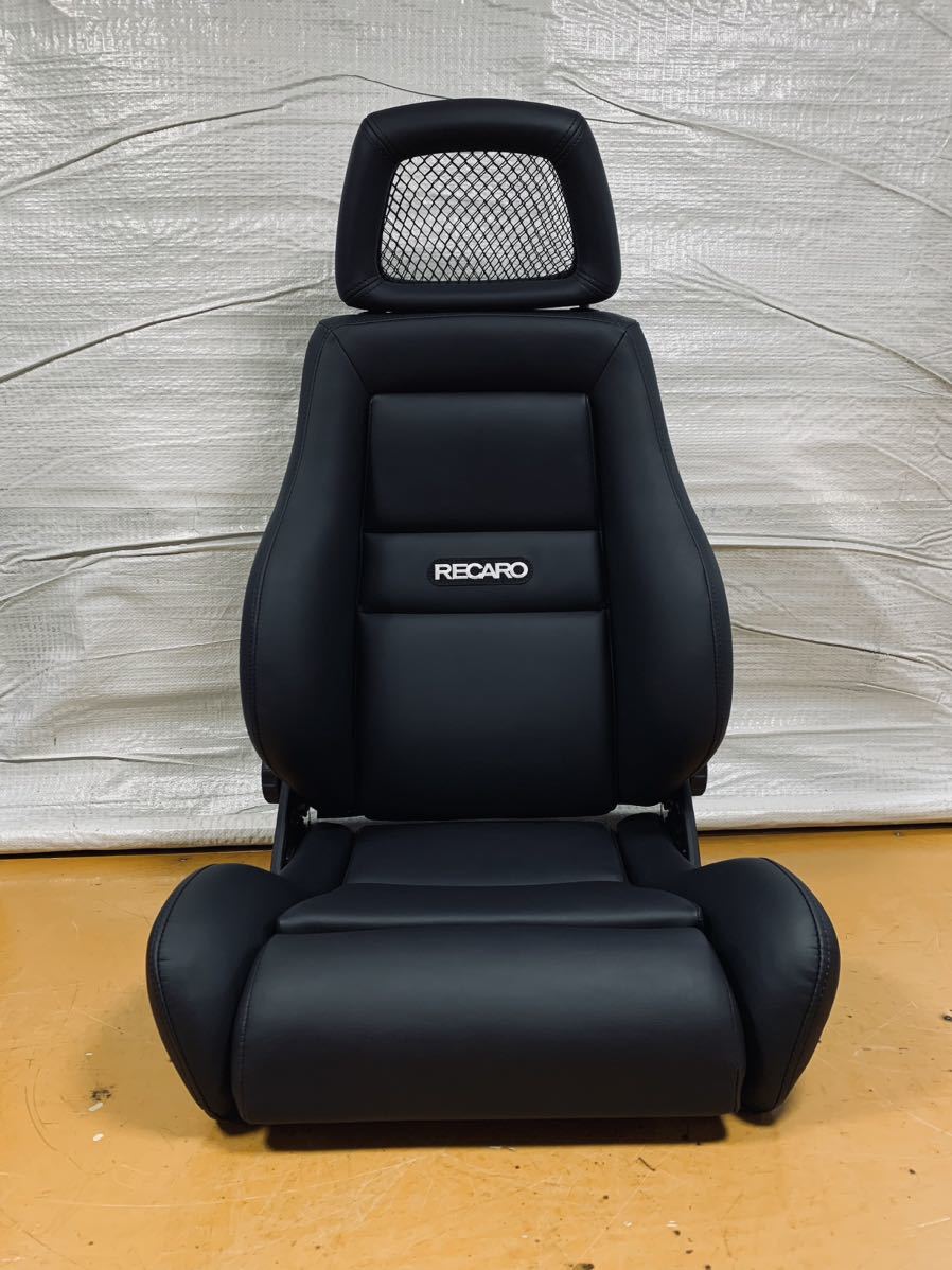 38.39.レカロ RECARO 2脚セット LS-L 黒フェイクレザー張り替え 張替え 張替 ブラックシングルステッチ 両側ダイヤル_画像2