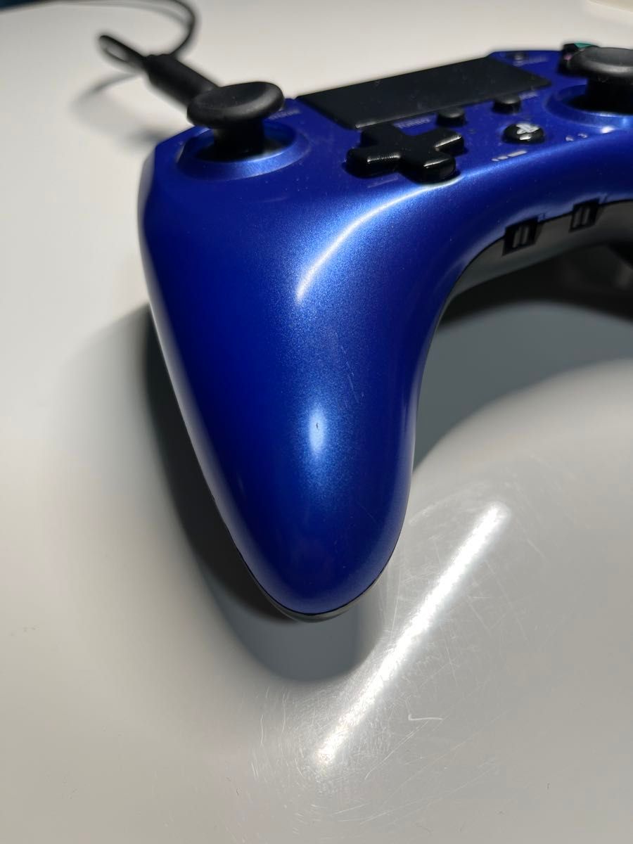 【動作確認済み】PS4 FPS プラス　コントローラー　連射機能付き HORI ホリパッド ブルー