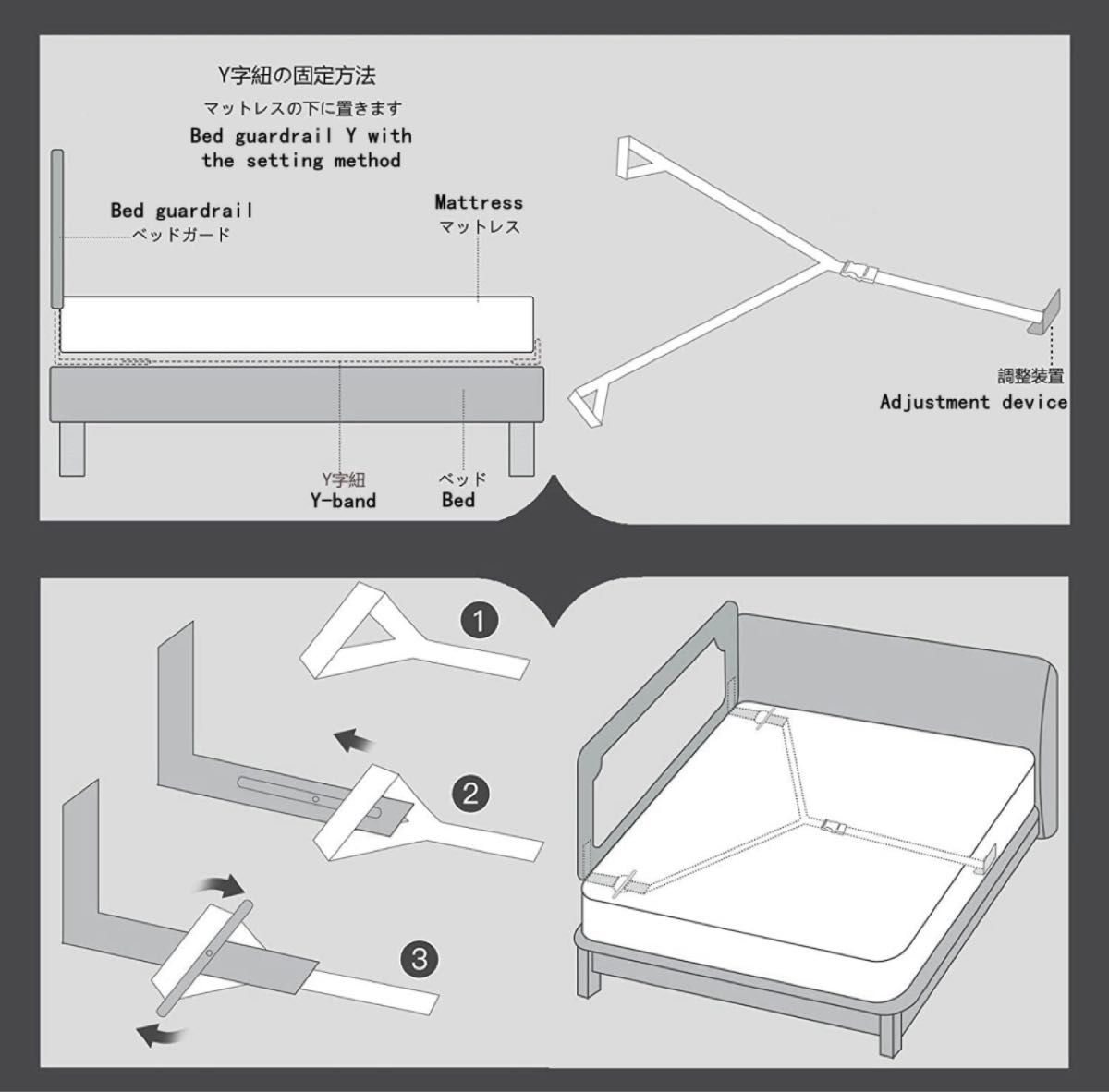 AGIMOLI ベビー フェンス ベッド ガード  ポータブル 折畳み (グレー１枚入り ） (190cm１枚入り, グレー)