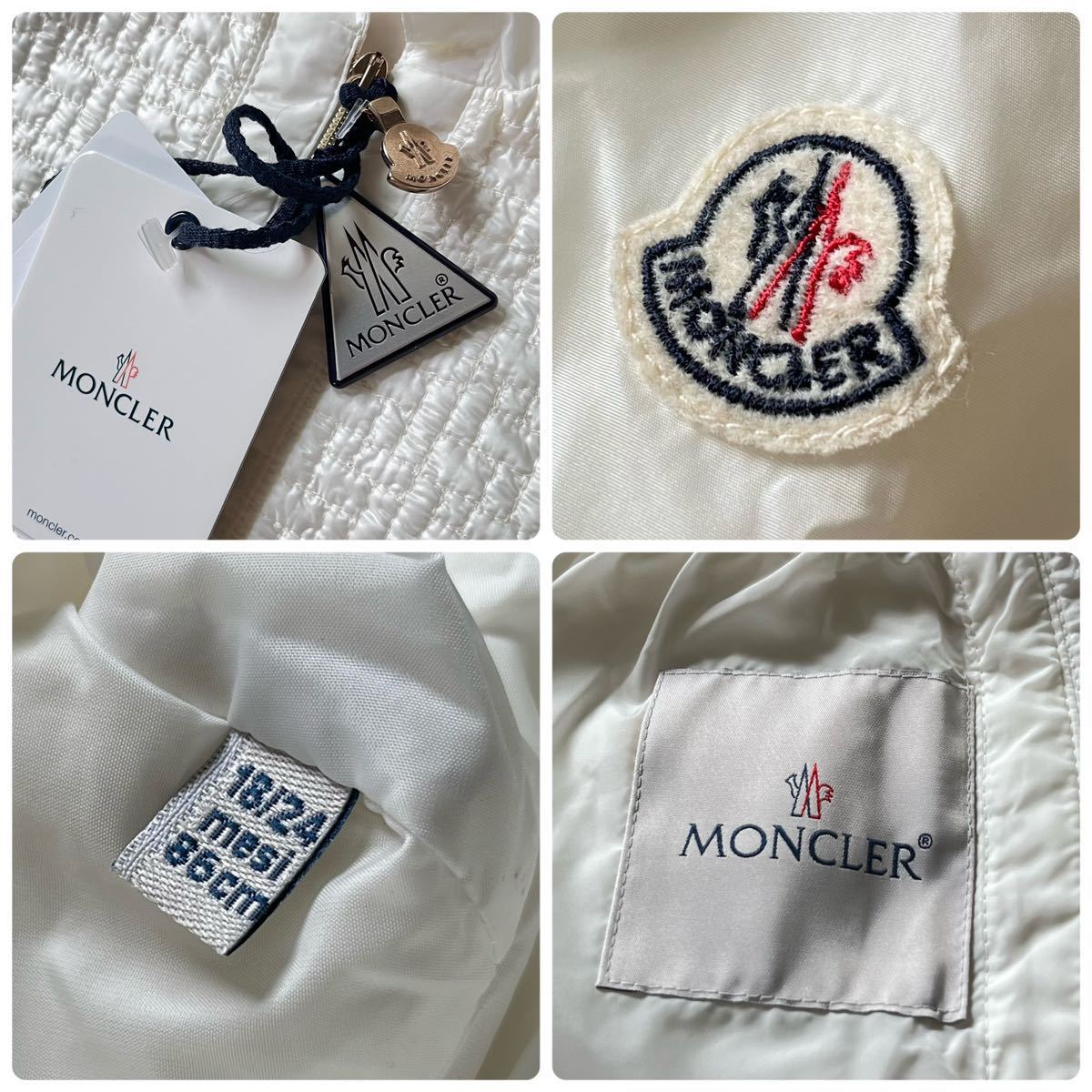 新品未使用タグ付き◇日本未入荷 キッズ Moncler ナイロンジャケット 1〜2歳 80cm モンクレール ロゴパッチ 可愛い キルティング フード付_画像10