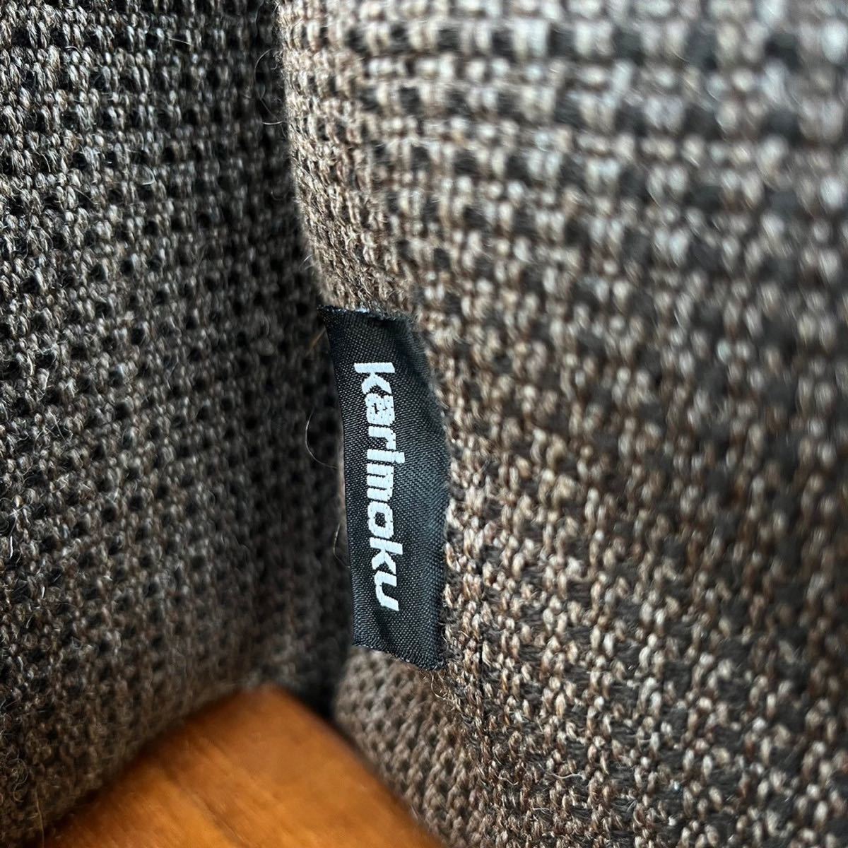 [ region limitation ] installation free! Karimoku WT35 Northern Europe manner Brown fabric 3 seater . sofa * ottoman 