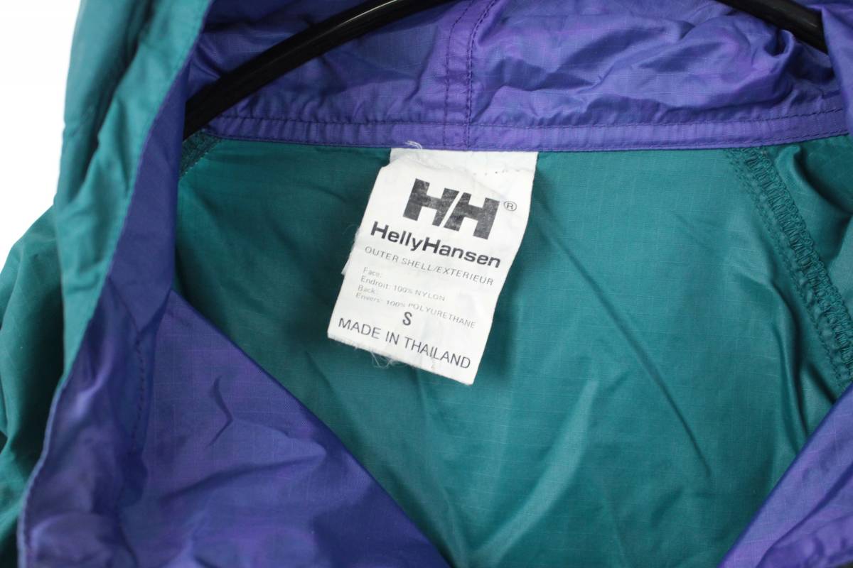 N462　Helly Hansen 　ヘリーハンセン　90年代　90s　ナイロンパーカー　パーカー　ターコイズグリーン　サイズS　メンズ_画像4