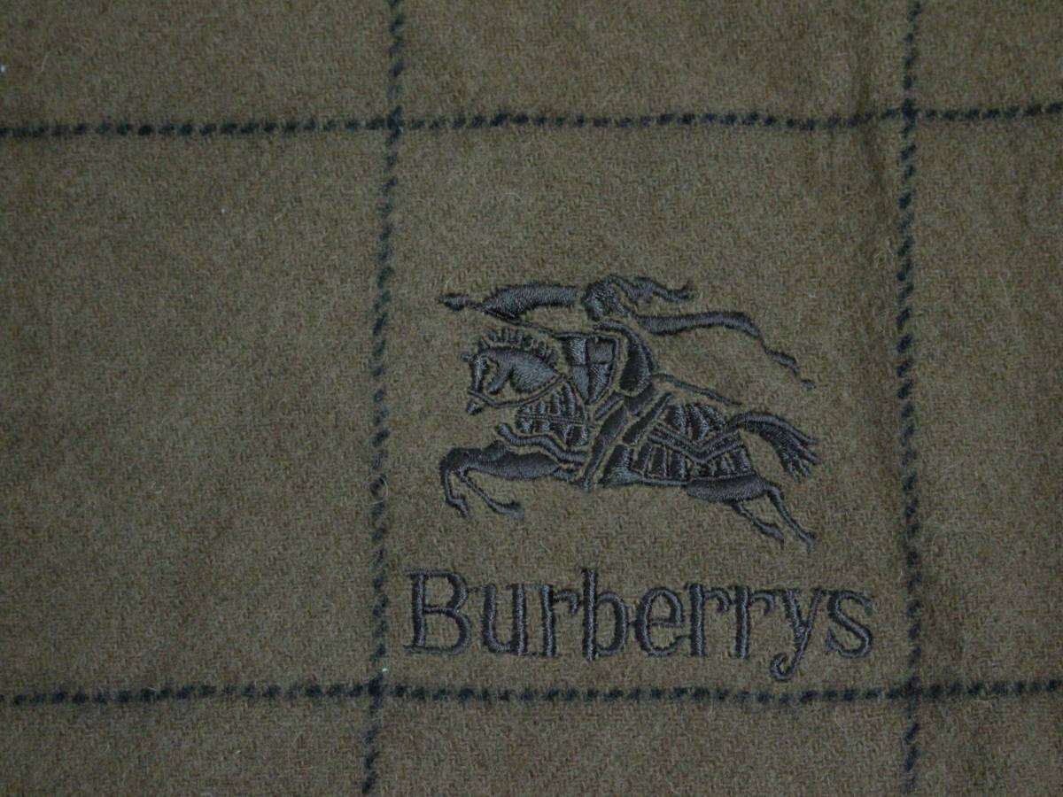 N708　バーバリー　BURBERRYS　ブランケット　ひざ掛け　膝掛　ブラウン　チェック柄　ウール　フリンジ　_画像3