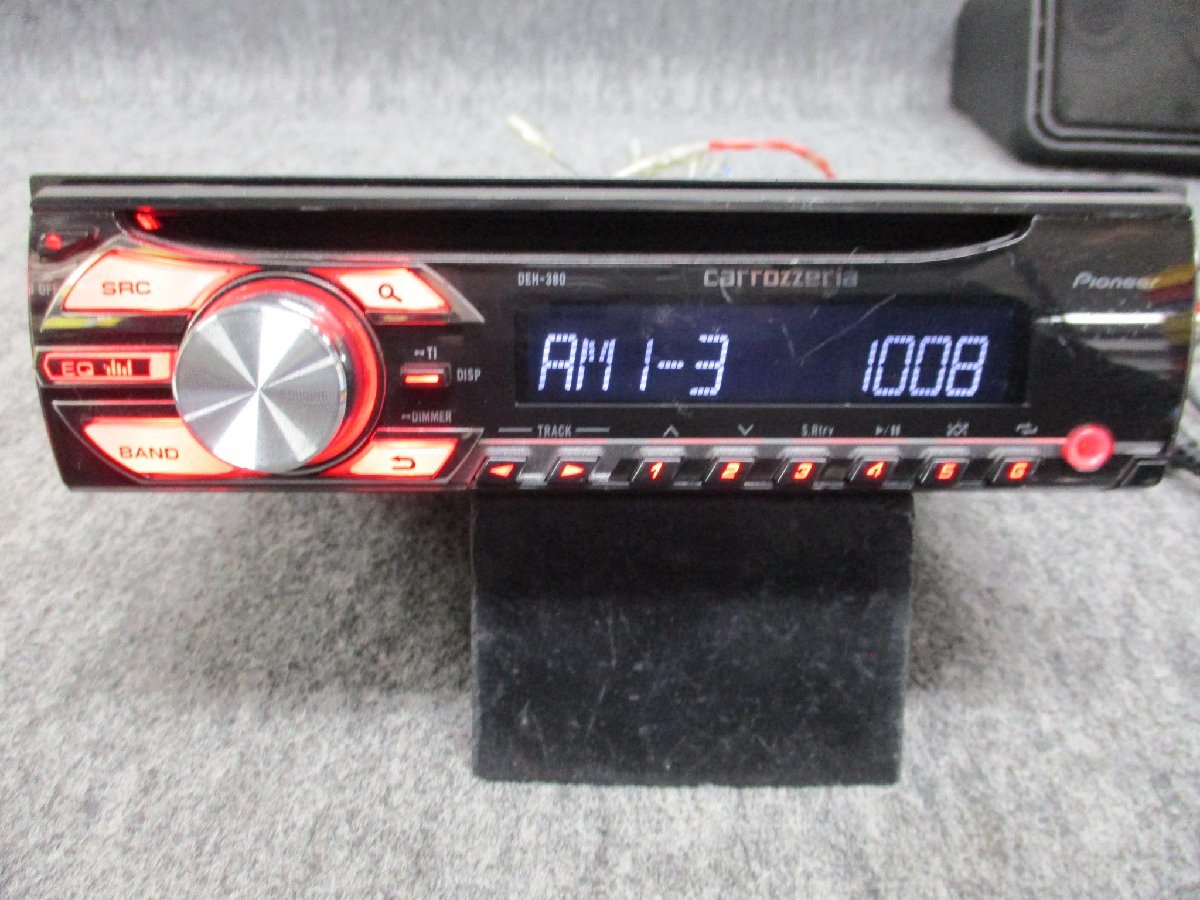 ▼動作OK カロッツェリア DEH-380 CD AUX ラジオ 1DIN デッキ オーディオ パイオニア PIONEER carrozzeria 中古品_画像4