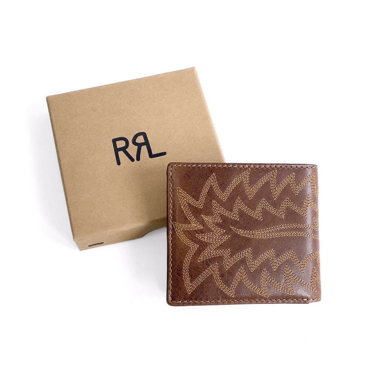 23SS 新品 RRL ウエスタン レザー ビルフォールド ウォレット DOUBLE RL ダブルアールエル ラルフローレン 財布 二つ折り カードケースの画像1