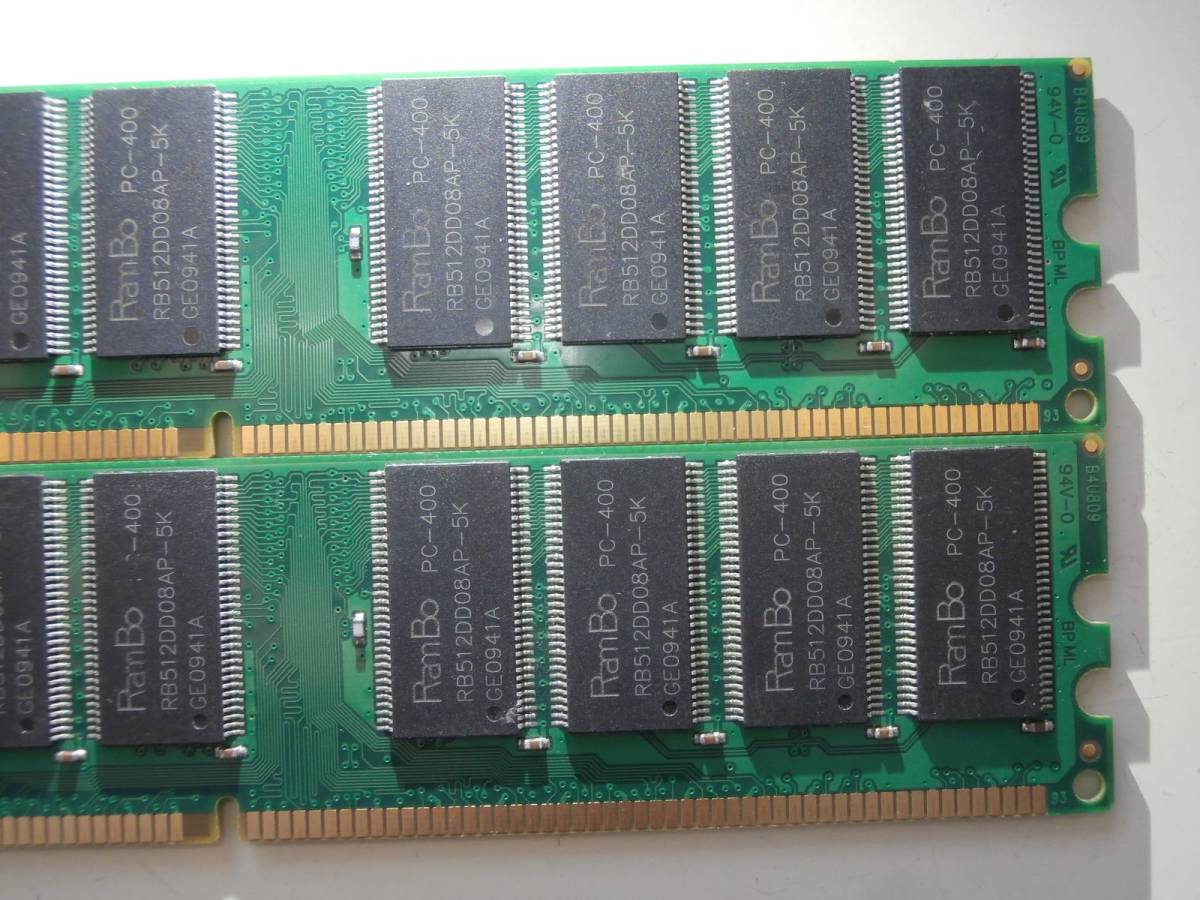 DDR 400 PC3200 CL3 184Pin 1GB×2枚セット RamBoチップ デスクトップ用メモリ_画像6