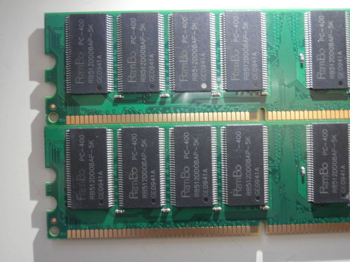 DDR 400 PC3200 CL3 184Pin 1GB×2枚セット RamBoチップ デスクトップ用メモリ_画像5