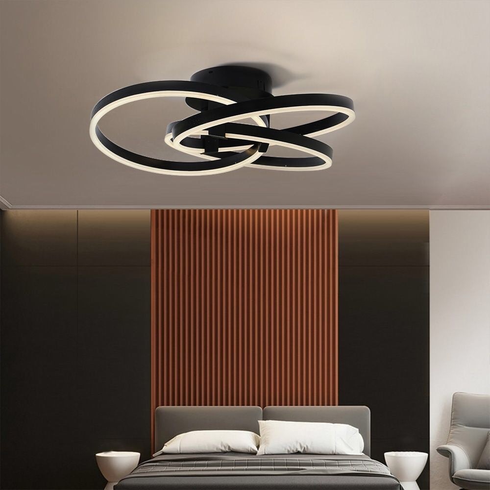 大特価　LEDシーリングライト リビング照明 ダイニング 寝室 ランプ 花型 黒色