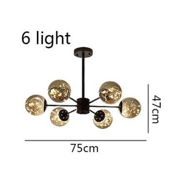 大特価　LEDペンダントライト 天井照明 リビング ダイニング 北欧風 魔豆型 黒色　6灯_画像3