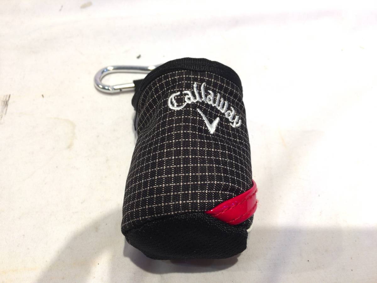 ■10603■美品・送料込み■callaway ボールポーチ カラナビ付き キャロウェイ_画像1