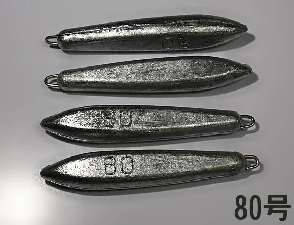 片カンオモリ 80号ｘ4個セット 魚釣り用 錘 平型胴突 おもり_画像1