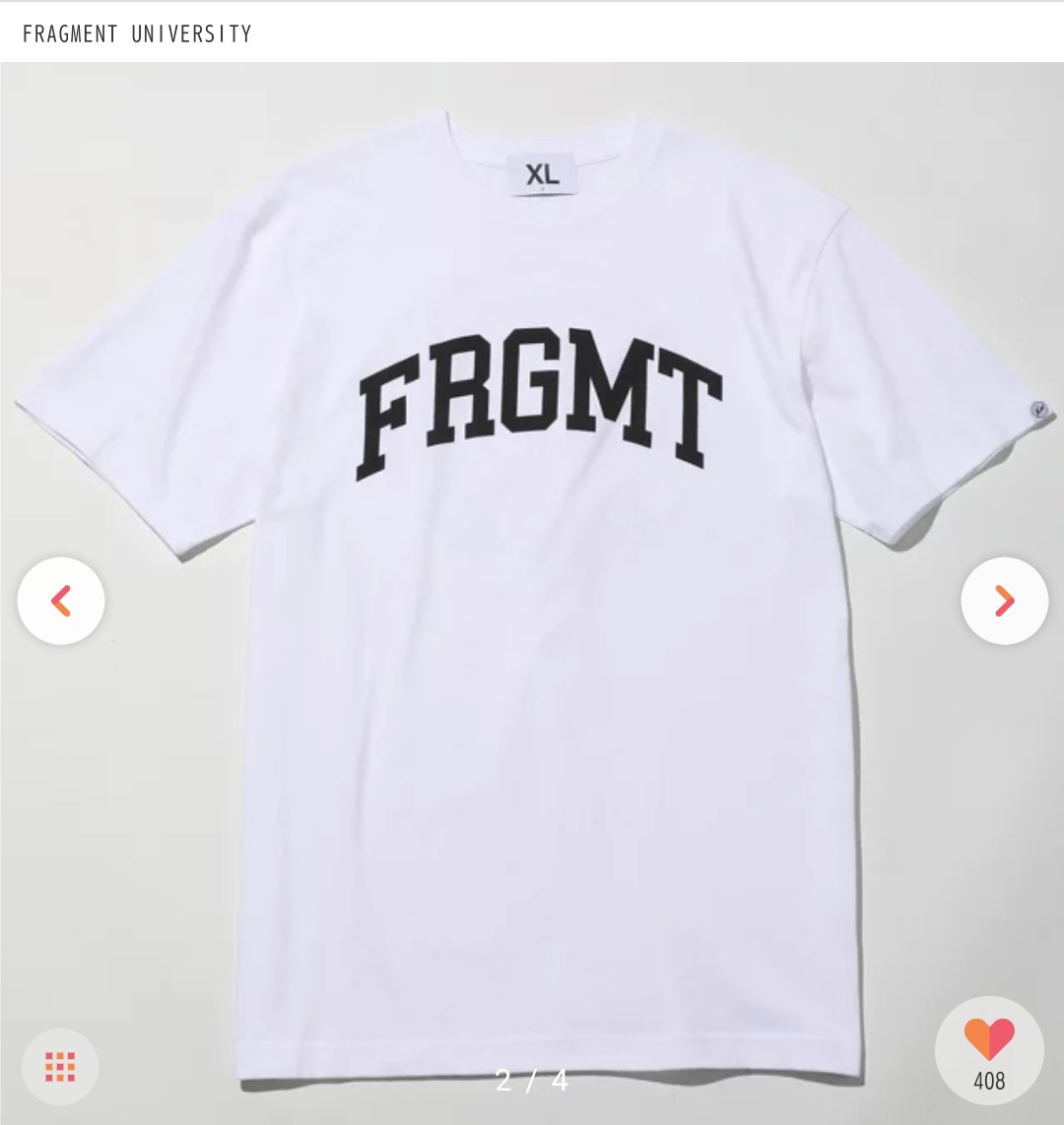 FRAGMENT UNIVERSITY FRGMT UNV ロゴTシャツ　フラグメント　ユニバーシティ　ロゴTシャツ　白　L_画像1