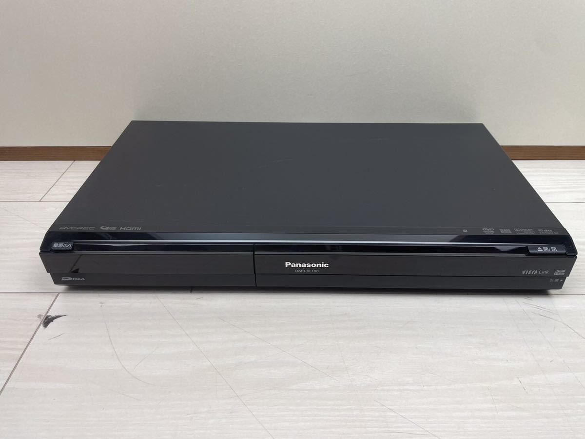 タ) Panasonic パナソニック DVDレコーダー DMR-XE100 2010年製 通電確認済 ブラック リモコン付き 取説付き_画像4