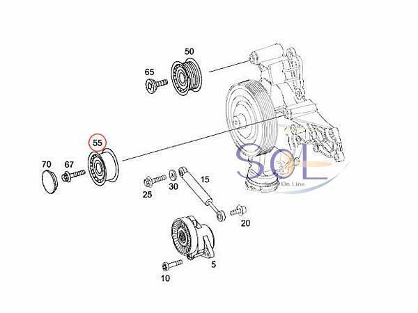 ベルトテンショナー ガイドプーリー ベンツ W203 C230 C280 W221 S350 S500 S550 W251 R350 R500 等 2722021419 出荷締切18時_画像5