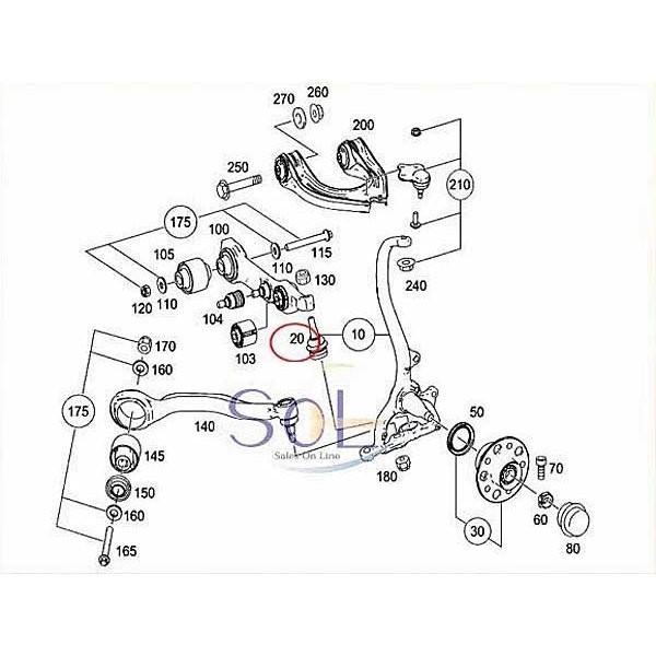 ベンツ R230 フロント ロアアーム ボールジョイント 左右セット SL350 SL500 SL550 SL600 SL55 SL63 SL65 2113300435 出荷締切18時_画像2