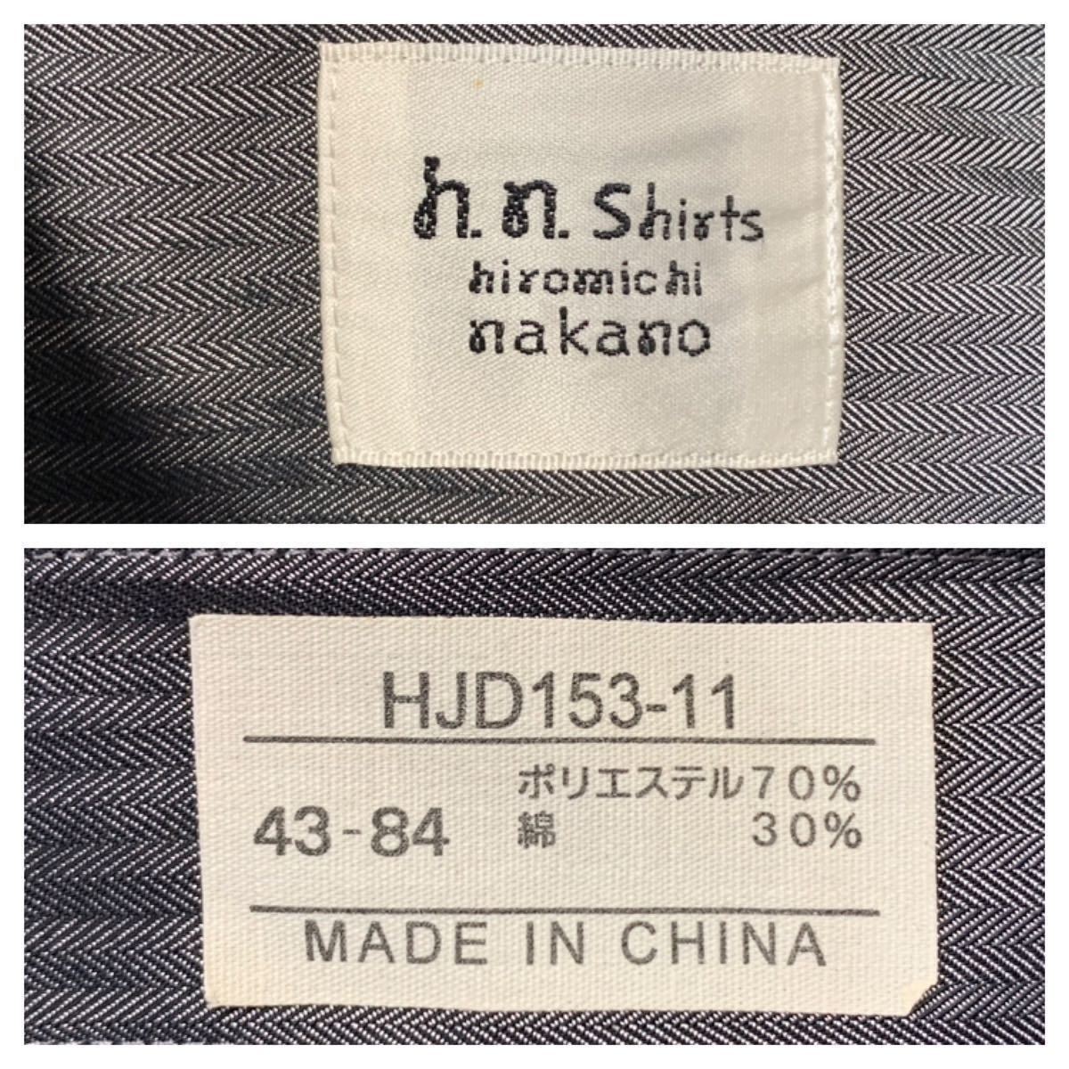hiromichi nakano // Slim model 形態安定 長袖 ヘンリーボーンストライプ柄 ボタンダウン シャツ・ワイシャツ・サイズ 43-84 (LL)の画像7