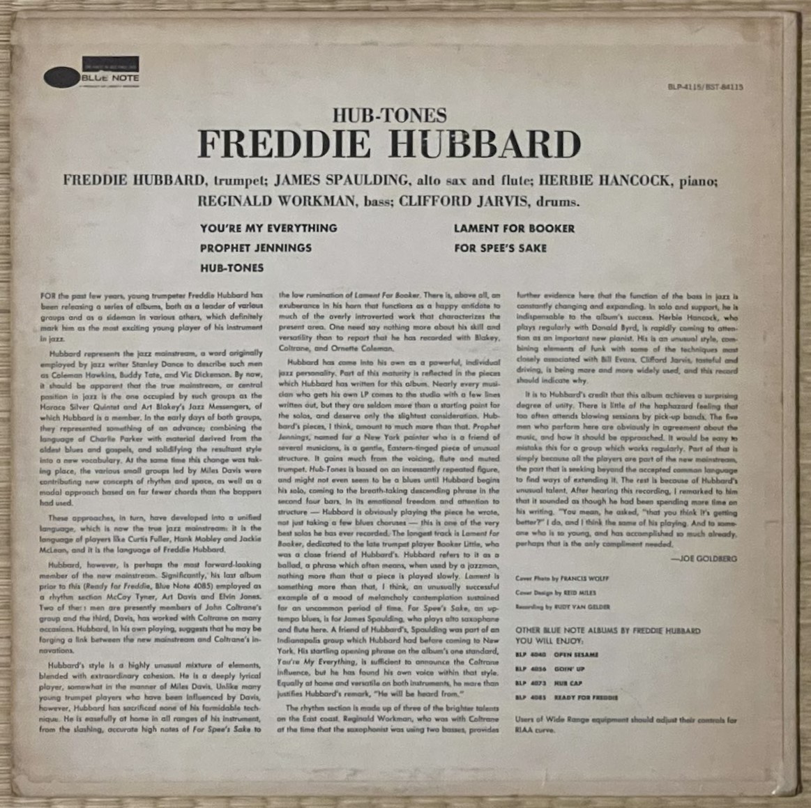 個人所蔵 / 1966米 VAN GELDER刻印 Blue Note / Freddie Hubbard / Hub-Tones / 超音波洗浄済+VPI HW-16.5_画像2