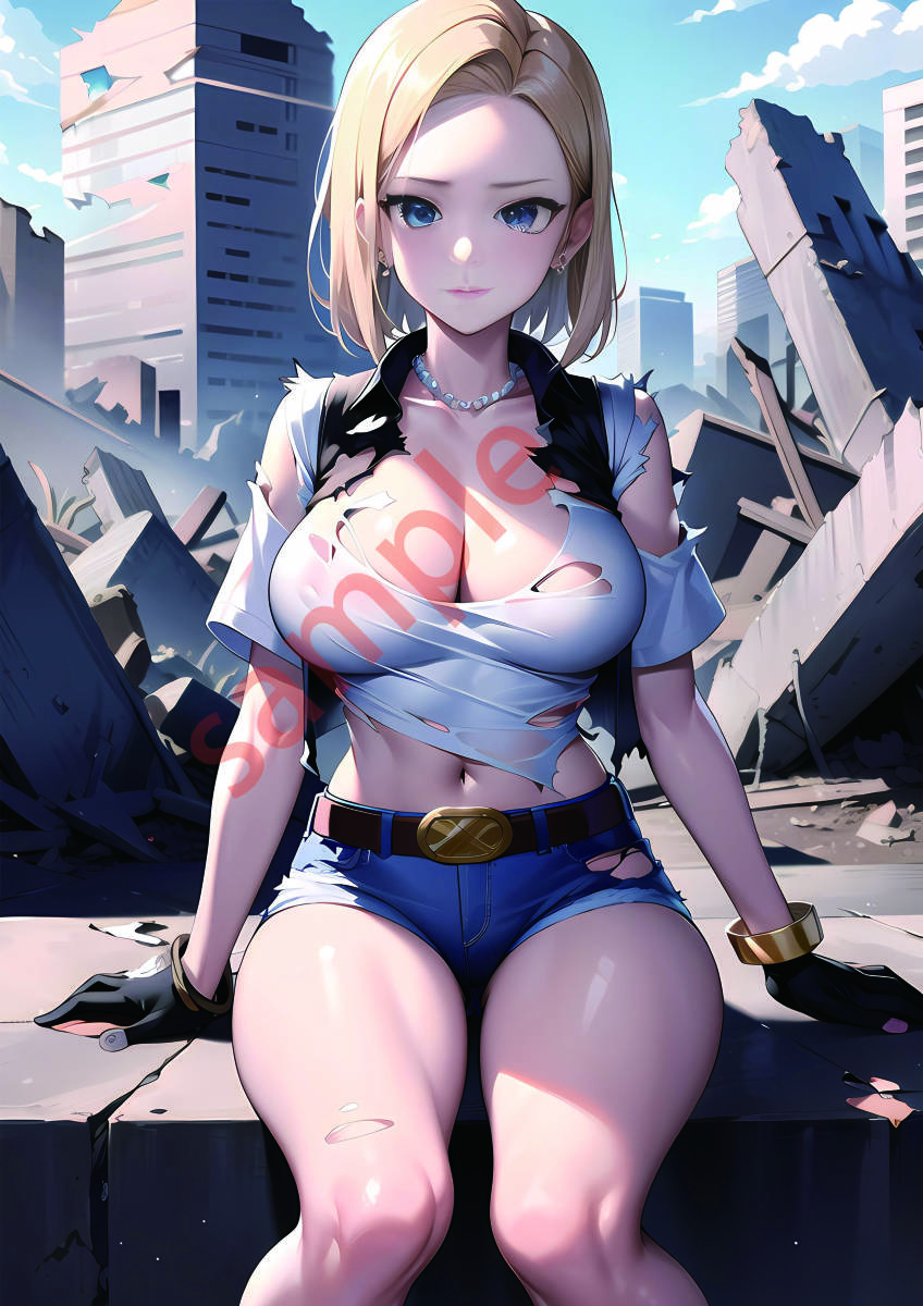 高品質　ポスター A4サイズ アニメ 同人 美少女 巨乳 ビキニ Android 18 人造人間18号 Dragon Ball Z T012-T17_画像1