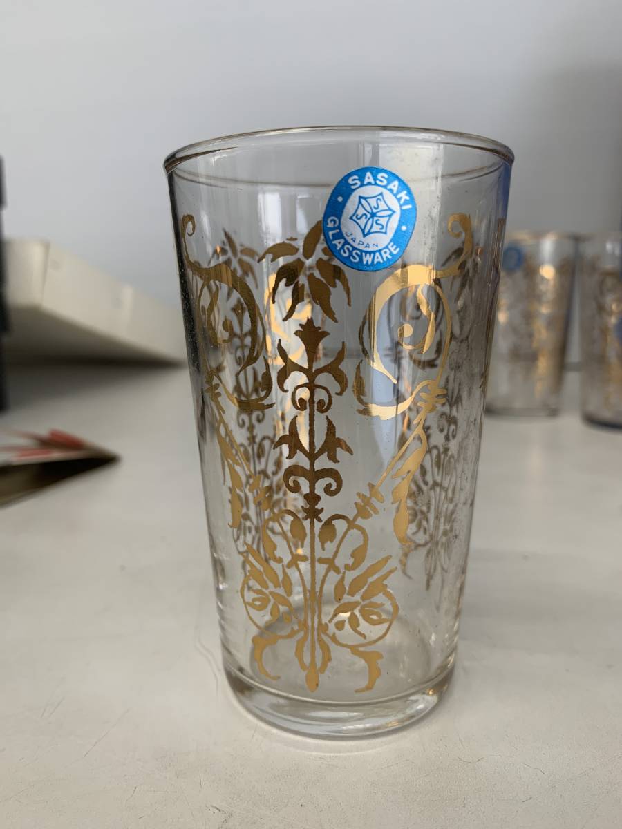 K　Sasaki Glass　ガラス　グラス　皿　フォーク　5客セット　_画像8
