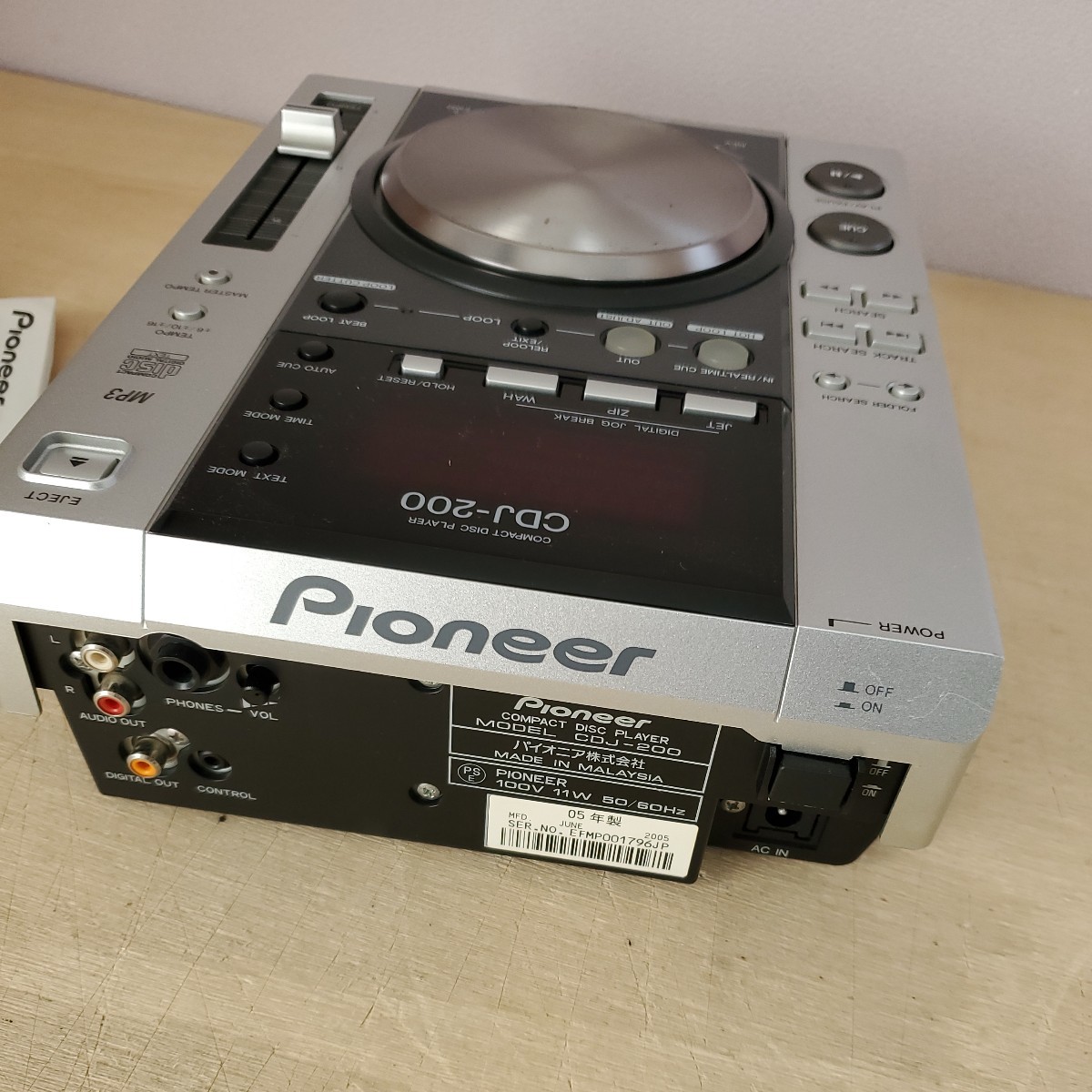 CDJ Pioneer パイオニア DJ テーブル　CDJ-200 ジャンク品　取り出しに難あり　機能は問題なさそうだが不明　使い方分からず_画像8