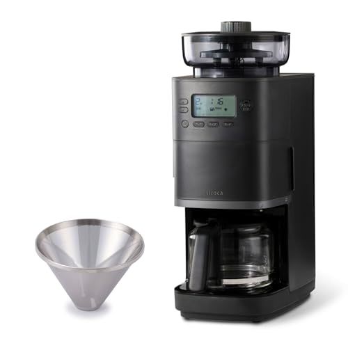 シロカ コーン式全自動コーヒーメーカー カフェばこPRO ブラック_画像1