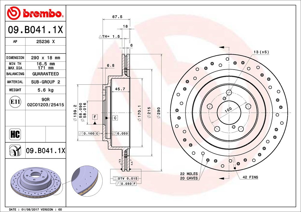 brembo ブレンボ エクストラブレーキローター 1台分セット レガシィB4 BL5 H15.6～H21.5 ターボ 2.0GT/スペックB_画像4